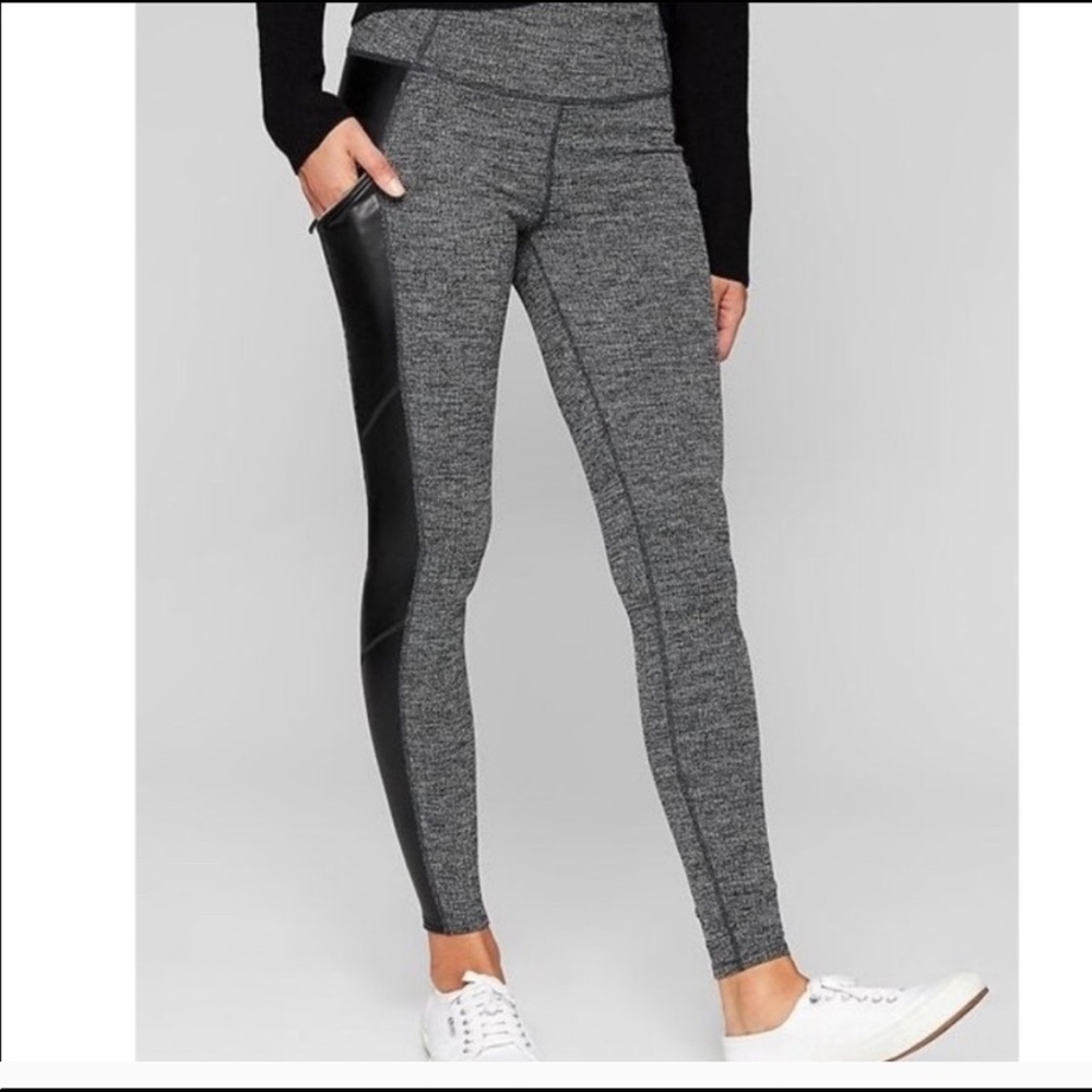ATHLETA Moto Herringbone Leather Leggings - Picture 3 of 7